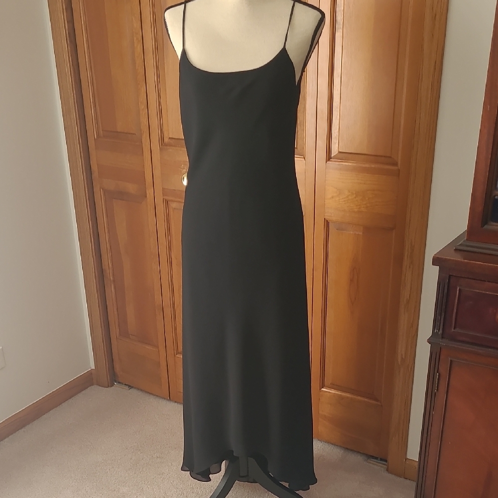 Papell Boutique Black Maxi Dress with Spaghetti Straps